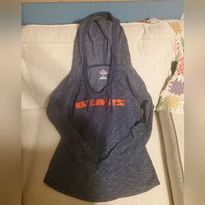 Majestic Navy Chicago Bears Hoodie with Orange Logo, Size L